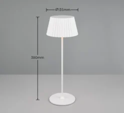 LED-Akku-Tischlampe Suarez, weiß, Höhe 39 cm, Metall
