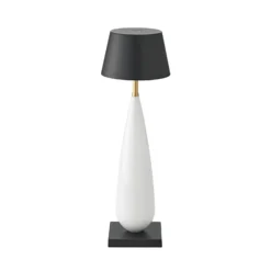LED-Akkutischlampe Thala, weiß/schwarz, IP65, 24cm, CCT dim.