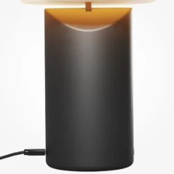 LED-Akku-Tischlampe Topo, schwarz, Höhe 20 cm, Metall Dimmer