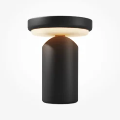 LED-Akku-Tischlampe Topo, schwarz, Höhe 20 cm, Metall Dimmer