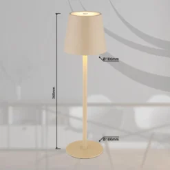 LED-Akku-Tischlampe Vannie, sandfarben, Höhe 36 cm, IP44