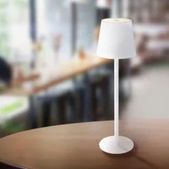 LED-Akku-Tischlampe Vannie, weiß, Höhe 36 cm, IP44