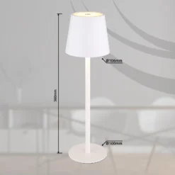 LED-Akku-Tischlampe Vannie, weiß, Höhe 36 cm, IP44