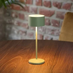 LED-Akku-Tischlampe Veluna, grün, Höhe 25 cm, IP44, dim, CCT