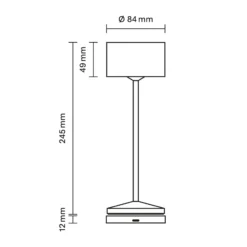 LED-Akku-Tischlampe Veluna, weiß, Höhe 25 cm, IP44, dim, CCT