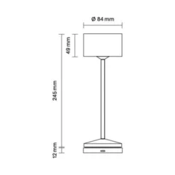 LED-Akku-Tischlampe Veluna, weiß, Höhe 25 cm, IP44, dim, CCT