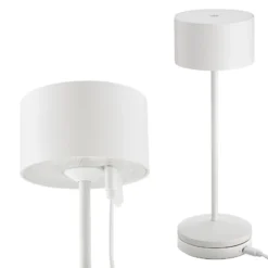 LED-Akku-Tischlampe Veluna, weiß, Höhe 25 cm, IP44, dim, CCT