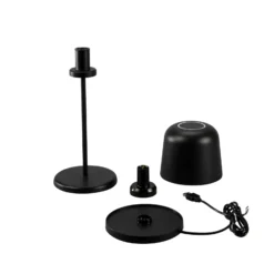 LED-Akku-Tischleuchte Biot, schwarz, Höhe 30 cm, IP54, USB