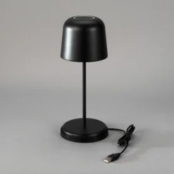 LED-Akku-Tischleuchte Biot, schwarz, Höhe 30 cm, IP54, USB