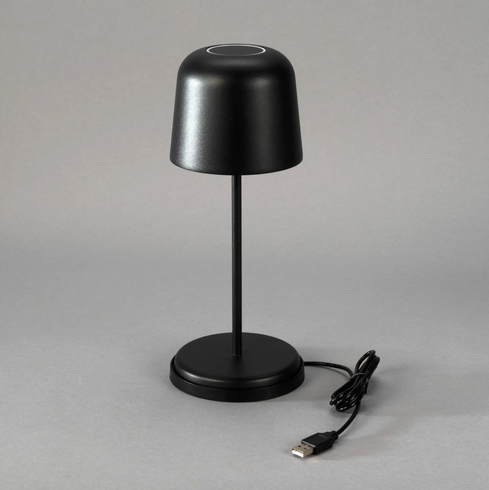 LED-Akku-Tischleuchte Biot, schwarz, Höhe 30 cm, IP54, USB