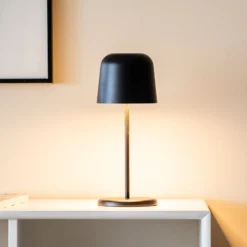 LED-Akku-Tischleuchte Biot, schwarz, Höhe 30 cm, IP54, USB
