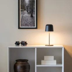 LED-Akku-Tischleuchte Biot, schwarz, Höhe 30 cm, IP54, USB