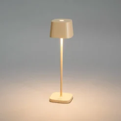 LED-Akku-Tischleuchte Capri, Höhe 25 cm, sandfarben, IP54
