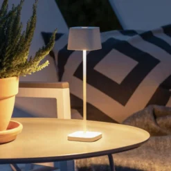 LED-Akku-Tischleuchte Capri, Höhe 25 cm, weiß, IP54
