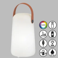 LED-Akku-Tischleuchte Collgar, weiß, Höhe 21 cm