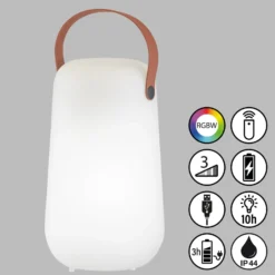 LED-Akku-Tischleuchte Collgar, weiß, Höhe 26 cm