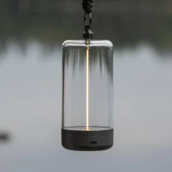 LED-Akku-Tischleuchte Edison, Höhe 15 cm, grau/klar, IP54