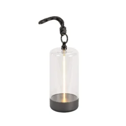 LED-Akku-Tischleuchte Edison, Höhe 15 cm, grau/klar, IP54