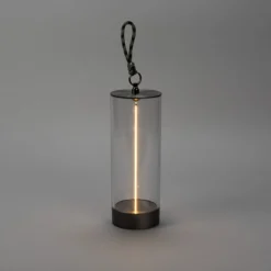LED-Akku-Tischleuchte Edison, Höhe 24 cm, grau/klar, IP54