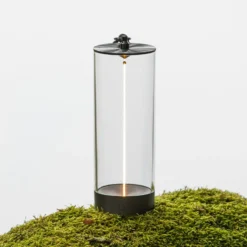 LED-Akku-Tischleuchte Edison, Höhe 24 cm, grau/klar, IP54