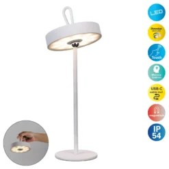 LED-Akku-Tischleuchte Ella, magnetisch, weiß