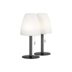 LED-Akku-Tischleuchte Fiumara schwarz/weiß 2er-Set