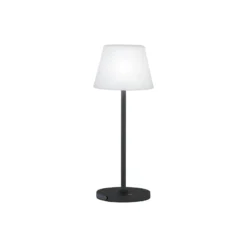 LED-Akku-Tischleuchte Flus, schwarz/weiß