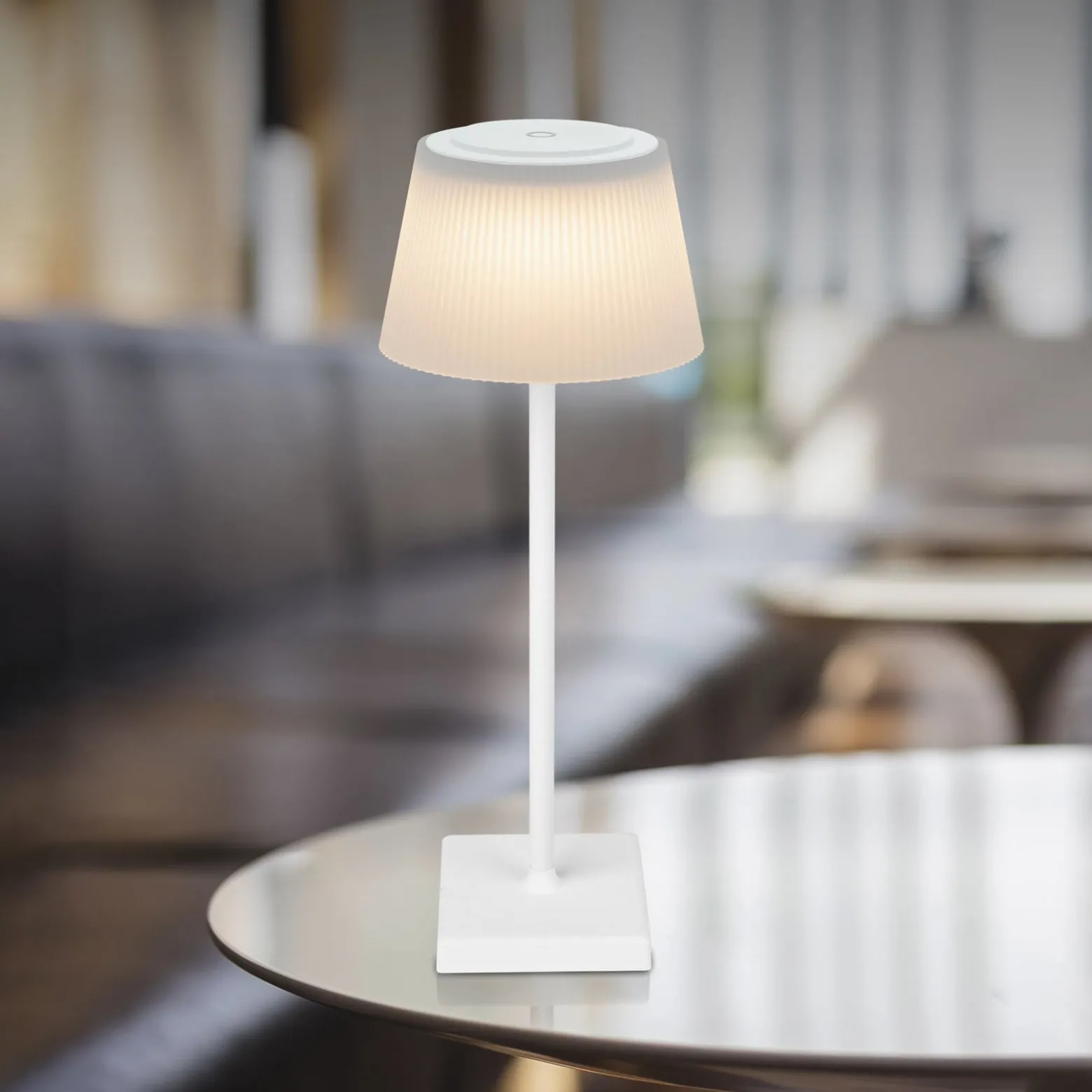 LED-Akku-Tischleuchte Gregoir, weiß matt, Höhe 38 cm, CCT