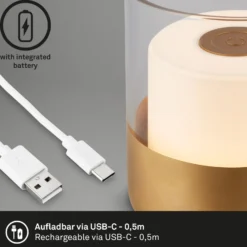 LED-Akku-Tischleuchte 7483 IP44 Dimmer, gold