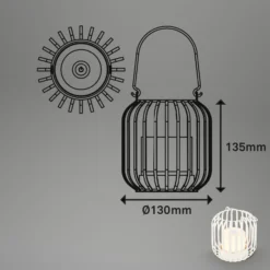 LED-Akku-Tischleuchte 7279 IP44 Metallkorb weiß