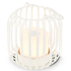 LED-Akku-Tischleuchte 7279 IP44 Metallkorb weiß