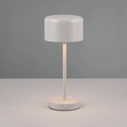 LED-Akku-Tischleuchte Jeff, grau, Höhe 30 cm, Metall