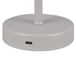 LED-Akku-Tischleuchte Jeff, grau, Höhe 30 cm, Metall