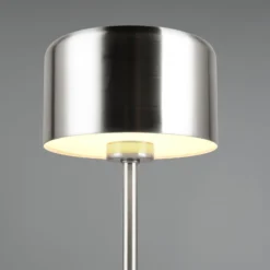 LED-Akku-Tischleuchte Jeff, nickelfarben, Höhe 30 cm, Metall