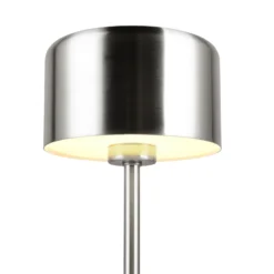 LED-Akku-Tischleuchte Jeff, nickelfarben, Höhe 30 cm, Metall