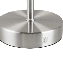 LED-Akku-Tischleuchte Jeff, nickelfarben, Höhe 30 cm, Metall