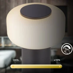 LED-Akku-Tischleuchte Juna, anthrazit, IP44, dimmbar, 20 cm