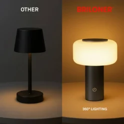 LED-Akku-Tischleuchte Juna, anthrazit, IP44, dimmbar, 20 cm