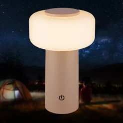 LED-Akku-Tischleuchte Juna, beige, IP44, dimmbar, 20 cm