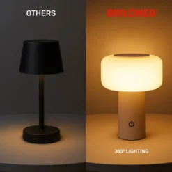 LED-Akku-Tischleuchte Juna, beige, IP44, dimmbar, 20 cm