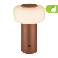 LED-Akku-Tischleuchte Juna, braun, IP44, dimmbar, 20 cm