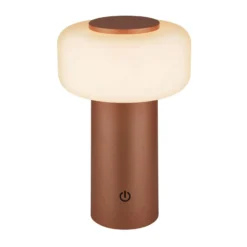 LED-Akku-Tischleuchte Juna, braun, IP44, dimmbar, 20 cm