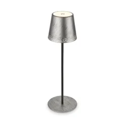 LED-Akku-Tischleuchte Kiki, antik silber, IP44, 3.000K