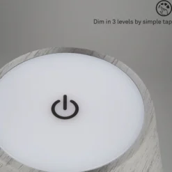 LED-Akku-Tischleuchte Kiki, antik silber, IP44, 3.000K