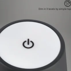 LED-Akku-Tischleuchte Kiki, schwarz, IP44, 3.000K