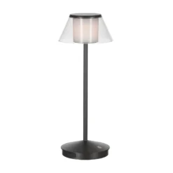 LED-Akkutischleuchte K5, schwarz, Aluminium, IP54, dimmbar