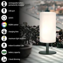 LED-Akku-Tischleuchte Larino, Höhe 28 cm
