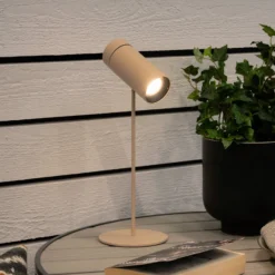 LED-Akku-Tischleuchte Multi, sandfarben, Höhe 30 cm, IP54