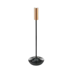 LED-Akkutischleuchte Nucandle, schwarz/kupfer, IP54, dimmbar