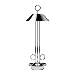 LED-Akkutischleuchte Nudiderot, chrom, Alu, IP54, dimmbar